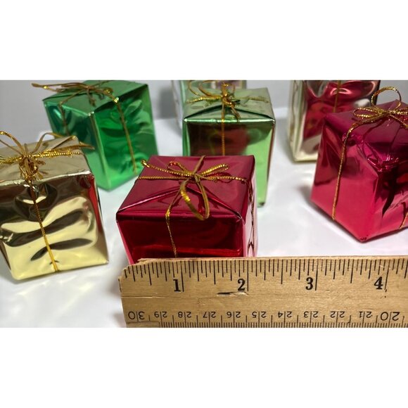 Red & Silver & Multicolor Christmas Ornament Bundle Mini Presents, Balls Tinsel - Picture 9 of 11